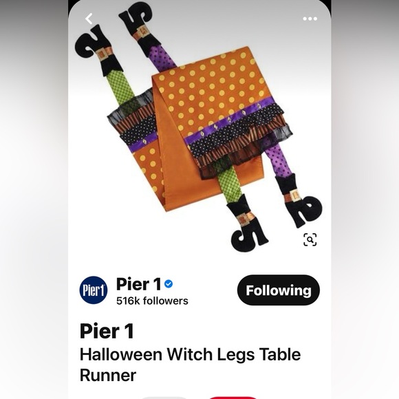 Vintage Pier 1 Imports Halloween Witch Legs Table Runner - Picture 5 of 7